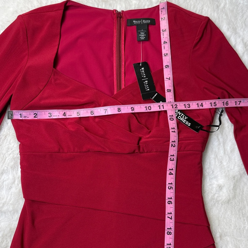 WHBM Slimming Bandage Sheath Dress 4 Red Shaping Sweetheart Valentine Femme NEW - Picture 9 of 17